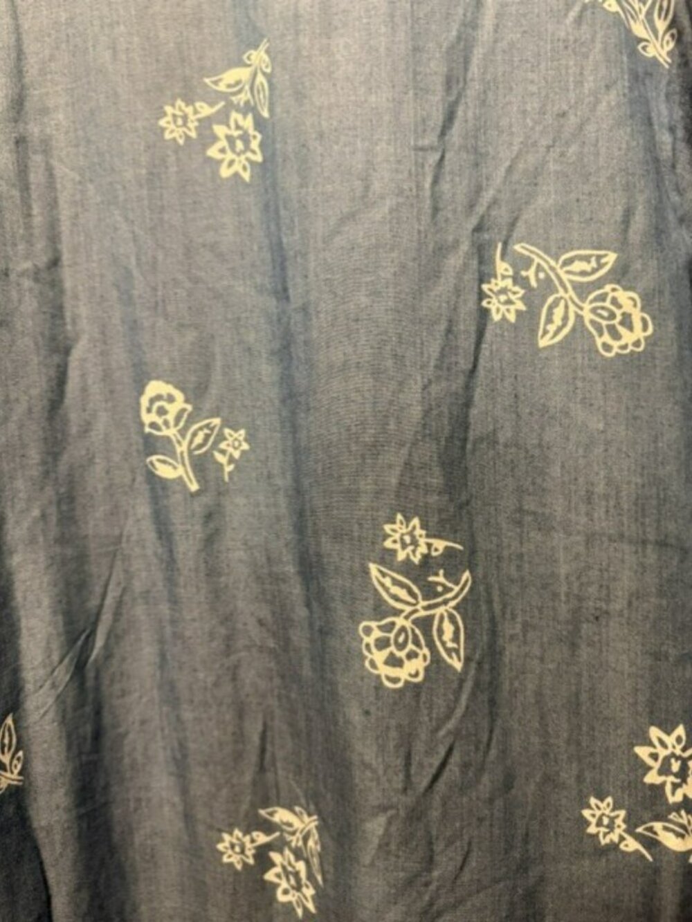 Blue chambray Old Navy white floral print shift mini dress and tie-detail sleeve - Picture 10 of 16